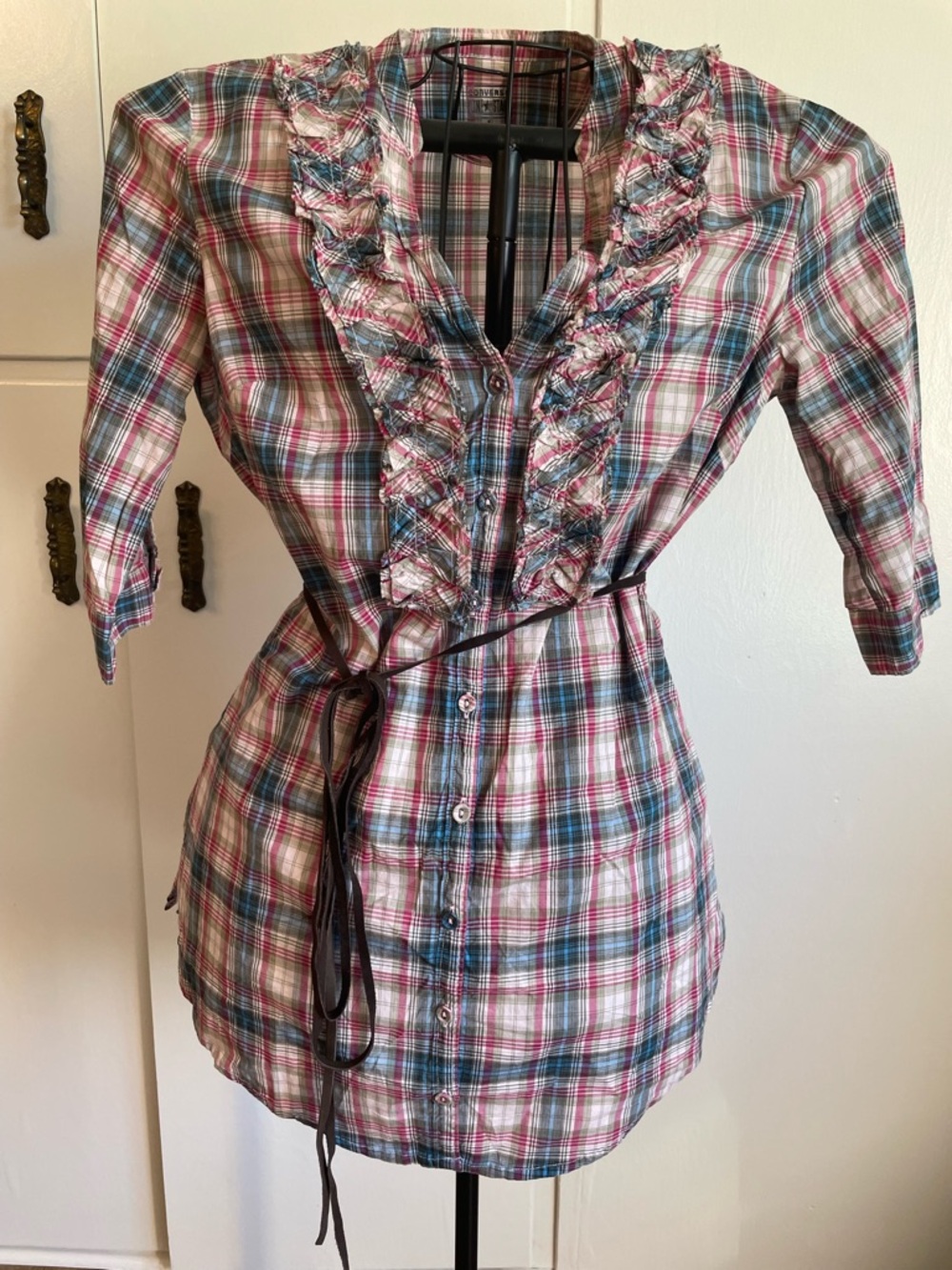 Converse Plaid Shirt in Pink, Blue & Green